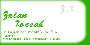 zalan kocsak business card